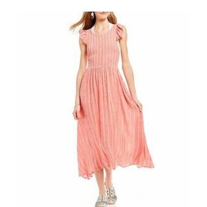 Free People | Pinstriped Dress w/ Flutter Sleeves